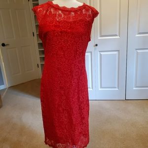 Stanzin Red Lace Sheath Size 6